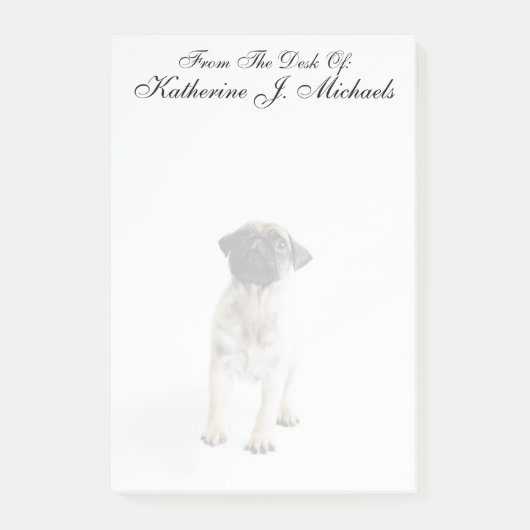 Niedlicher Mops Post-it Klebezettel (Vorderseite)