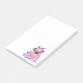 Niedlicher Mops Post-it Klebezettel (angewinkelt)