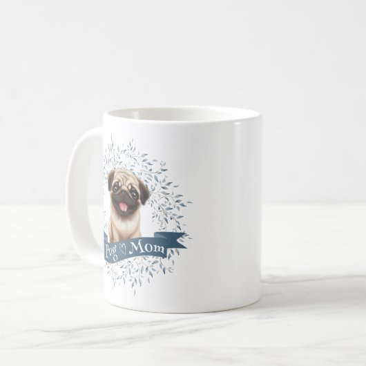 Niedlicher Mops Puppy Coffee Tasse (Vorderseite Links)