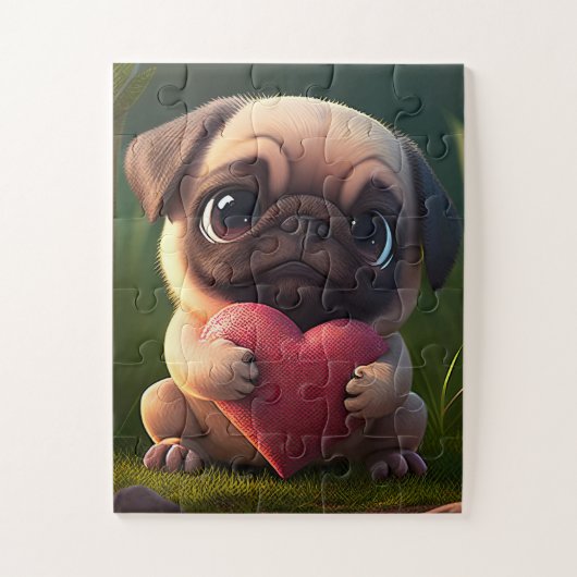Niedlicher Mops Puzzle (Vertikal)