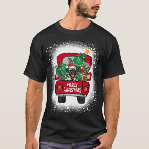 Niedlicher Mops Red Truck Frohe Weihnachten geblei T-Shirt