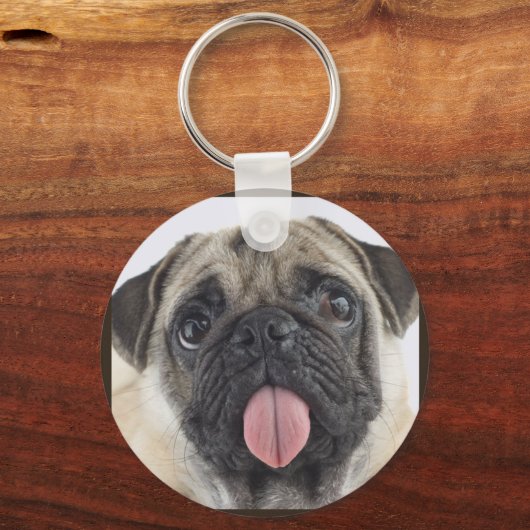 Niedlicher Mops Schlüsselanhänger (Vorderseite)