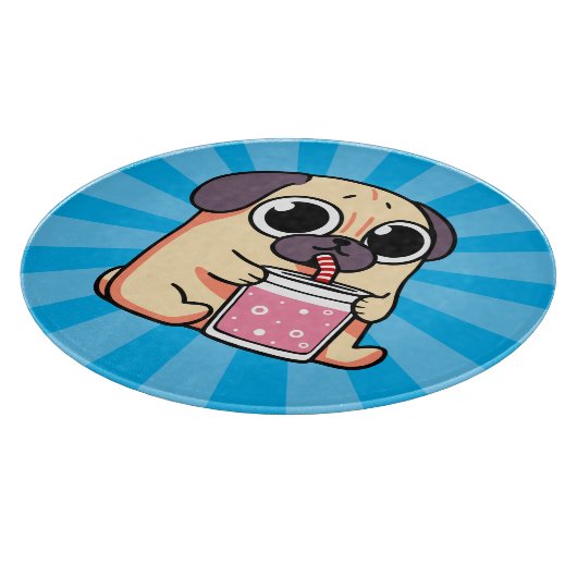 Niedlicher Mops Schneidebrett (Ecke)