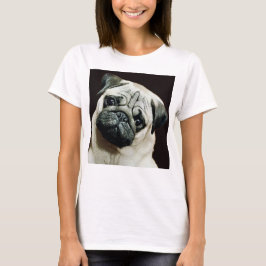Niedlicher Mops Schwarz-weißer T - Shirt