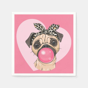 Niedlicher Mops Serviette