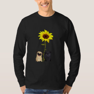 Niedlicher Mops sind meine Sonnenblumen Mama Mutte T-Shirt