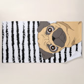 Niedlicher Mops Strandtuch (Vorderseite)