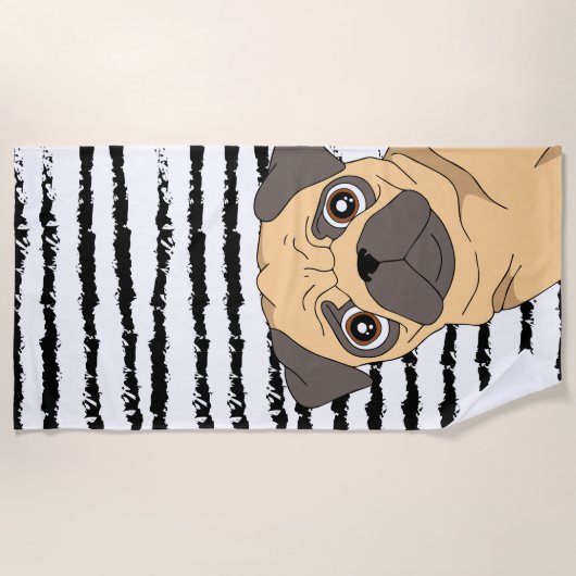 Niedlicher Mops Strandtuch (Vorderseite)
