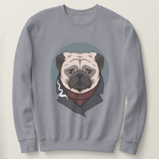 Niedlicher Mops Sweatshirt (Design vorne)