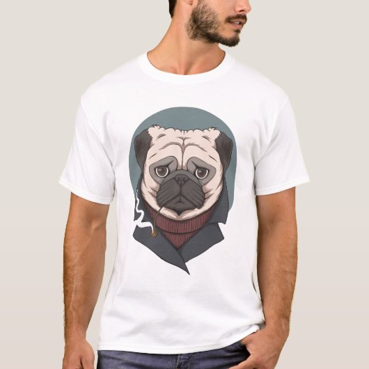 Niedlicher Mops T-Shirt (Vorderseite)