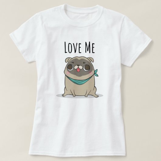 Niedlicher Mops T - Shirt (Design vorne)