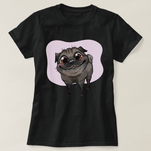 Niedlicher Mops T - Shirt (Design vorne)