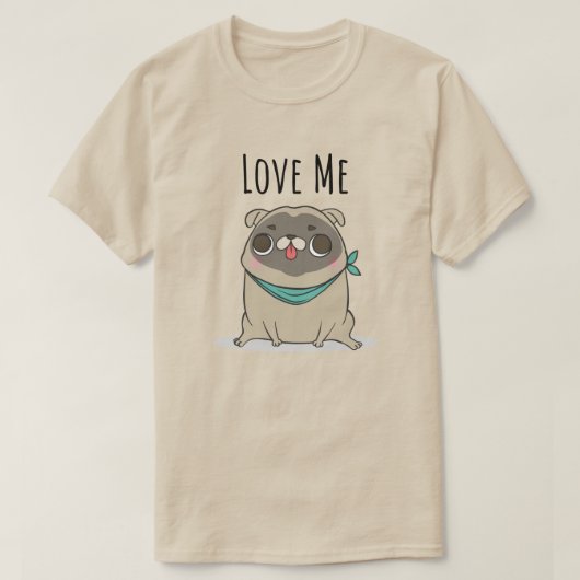 Niedlicher Mops T - Shirt (Design vorne)