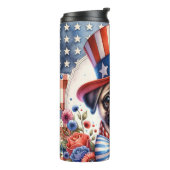 Niedlicher Mops Thermosbecher (Nach links gedreht)