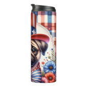 Niedlicher Mops Thermosbecher (Nach rechts gedreht)