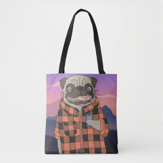 Niedlicher Mops Tote Tasche (Vorderseite)