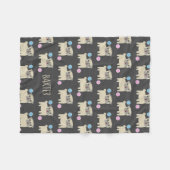 Niedlicher Mops und Balls Muster Personalisierter  Fleecedecke (Vorderseite (Horizontal))