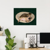 Niedlicher Mops und Katzenposter Poster (Heimbüro)