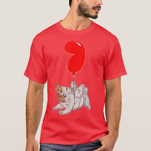 Niedlicher Mops Unicorn 7. Geburtstag Kinder Ballo T-Shirt