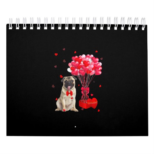 Niedlicher Mops Valentinstag Herzchen Kalender (Titelbild)