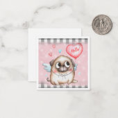 Niedlicher Mops Valentinstag Mitteilungskarte (Vorderseite/Rückseite Beispiel)