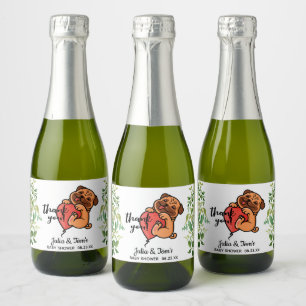 Niedlicher Mops Vielen Dank Baby Dusche Gefallen M Schaumweinetikett