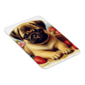 Niedlicher Mops Vintage Malerei Magnet (Rechte Seite)