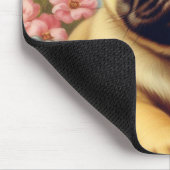 Niedlicher Mops Vintage Malerei Mousepad (Ecke)