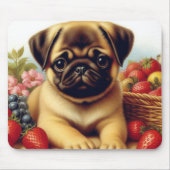 Niedlicher Mops Vintage Malerei Mousepad (Vorne)