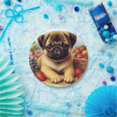 Niedlicher Mops Vintage Malerei Pappteller (Party)