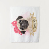 Niedlicher Mops Wandteppich (Vorderseite)