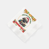 Niedlicher Mops Weihnachten Serviette (Ecke)