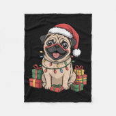 Niedlicher Mops Weihnachten Weihnachten Design Fun Fleecedecke (Vorderseite)