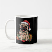 Niedlicher Mops Weihnachten Weihnachten Design Fun Kaffeetasse (Links)