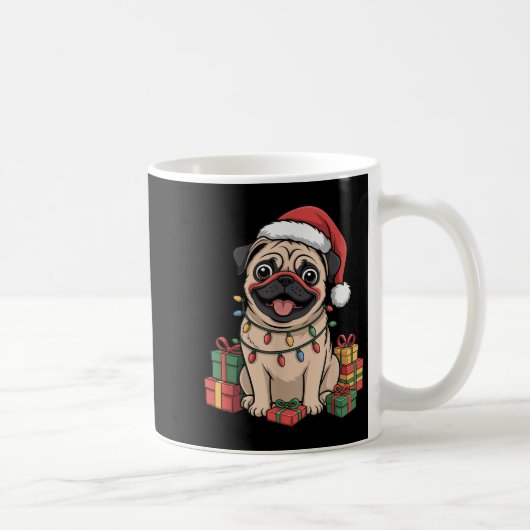Niedlicher Mops Weihnachten Weihnachten Design Fun Kaffeetasse (Rechts)