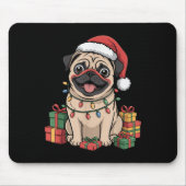 Niedlicher Mops Weihnachten Weihnachten Design Fun Mousepad (Vorne)