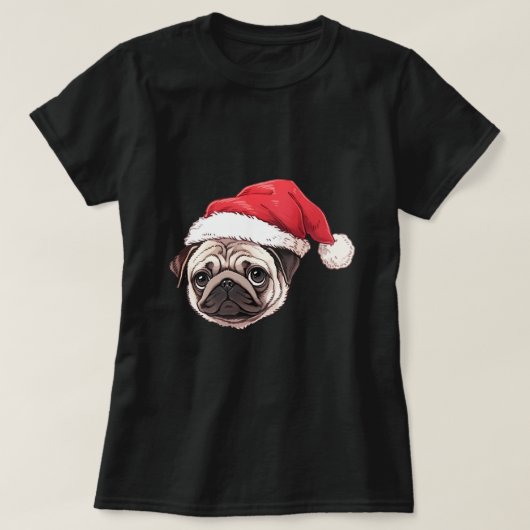 Niedlicher Mops Weihnachtsjungs Jungen Dog xmasse T-Shirt (Design vorne)