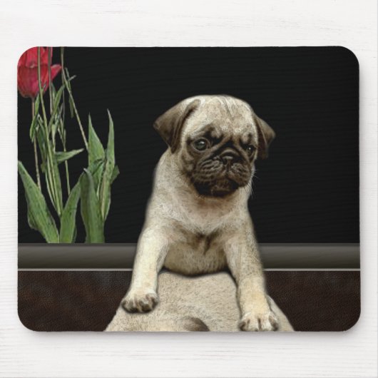Niedlicher Mops Welpe Dog Liebhaber Geschenkserie Mousepad (Vorne)