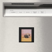 Niedlicher Mops Welpe | Mops Dog Lovers Gift Magnet (In Situ (Geschirrspüler))