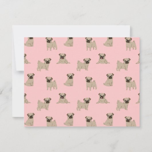 Niedlicher Mops Welpe Personalisiert Danke Mitteilungskarte (Rückseite)