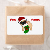 Niedlicher Mops Welpe Weihnachtsgeschenk Tag (Insitu)