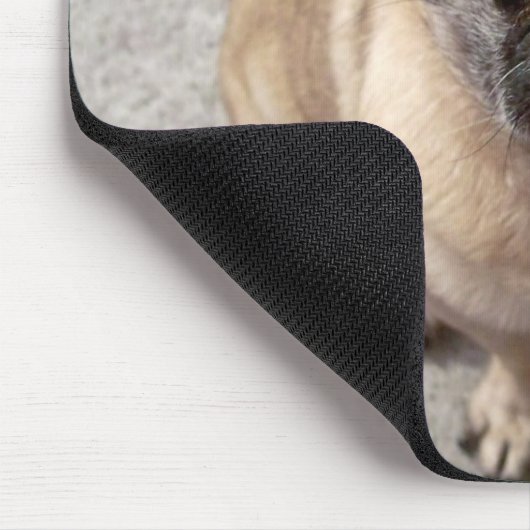 Niedlicher Mops Welpen Hund Sticken Zunge-Out Mous Mousepad (Ecke)