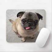 Niedlicher Mops Welpen Hund Sticken Zunge-Out Mous Mousepad (Mit Mouse)