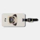 Niedlicher Mops Welpengesicht Gepäckanhänger (Vorderseite horizontal)