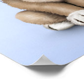 Niedlicher Mops Welpenhund mit Leseglasche, blau Poster (Ecke)