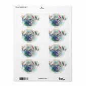 Niedlicher Mops Welpenwasserfarbe Spritzer malen (Vorne)