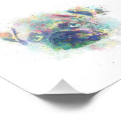 Niedlicher Mops Welpenwasserfarbe Spritzer malen Fotodruck (Ecke)
