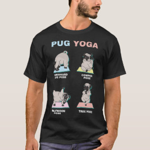 Niedlicher Mops Yoga-Posen Meditieren von Fitness- T-Shirt