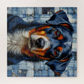 Niedlicher Mosaikhund Puzzle (Horizontal)