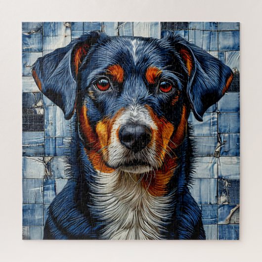 Niedlicher Mosaikhund Puzzle (Vertikal)